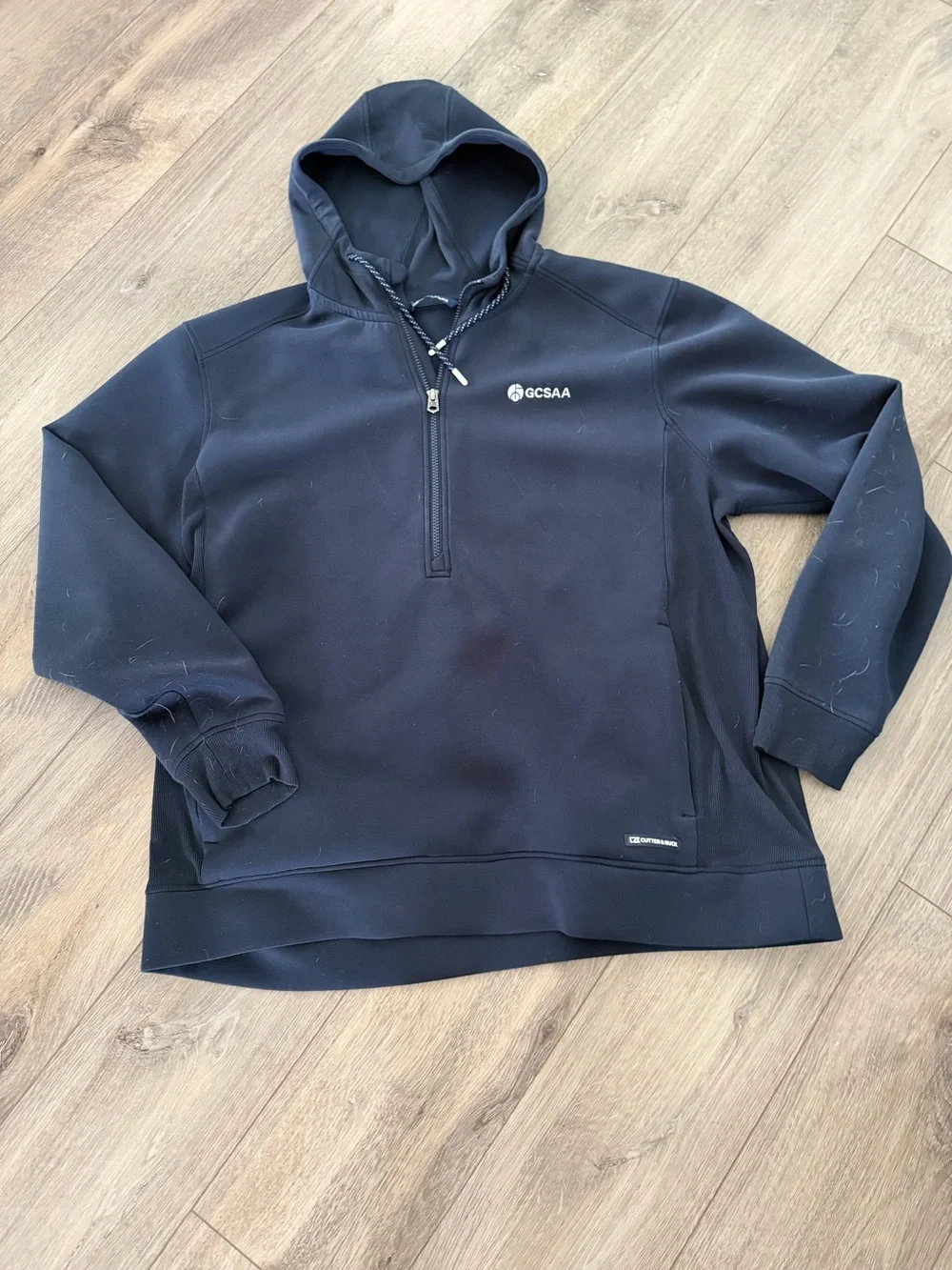 Cutter & Buck Navy Hooded Quarter-Zip Pullover